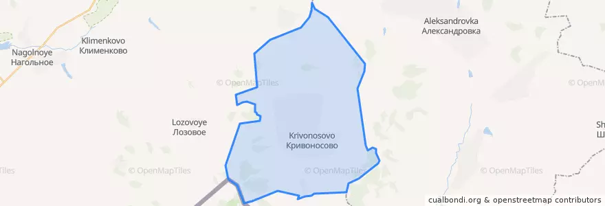 Mapa de ubicacion de Кривоносовское сельское поселение.