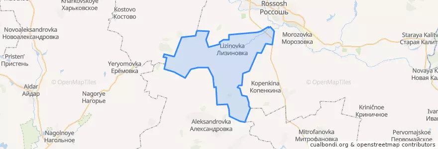 Mapa de ubicacion de Лизиновское сельское поселение.