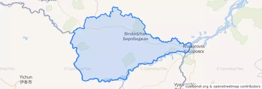Mapa de ubicacion de Oblast' autonoma ebraica.