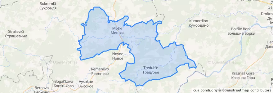 Mapa de ubicacion de Мошковское сельское поселение.