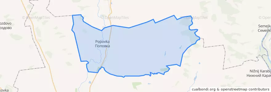 Mapa de ubicacion de Поповское сельское поселение.