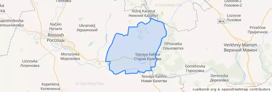 Mapa de ubicacion de Старокалитвенское сельское поселение.