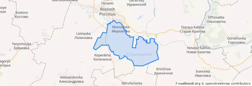 Mapa de ubicacion de Морозовское сельское поселение.