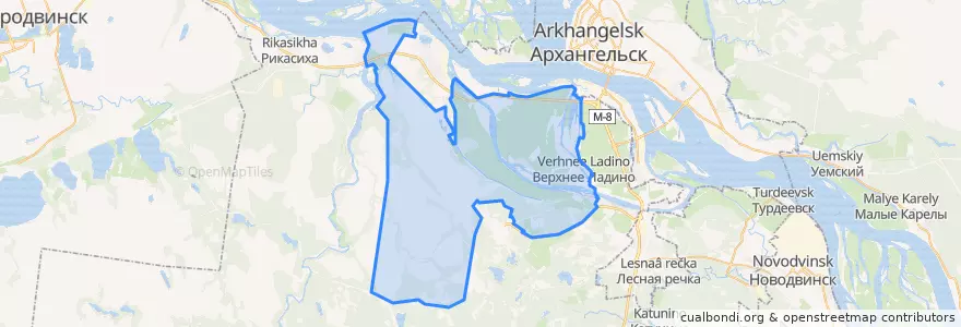 Mapa de ubicacion de Заостровское сельское поселение.