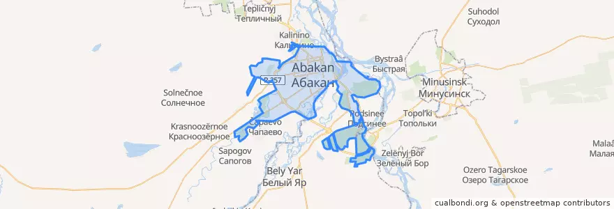 Mapa de ubicacion de городской округ Абакан.