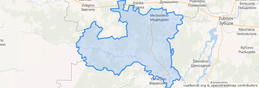 Mapa de ubicacion de сельское поселение Медведево.