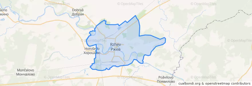 Mapa de ubicacion de городской округ Ржев.