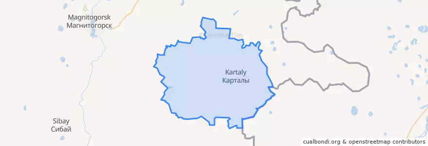 Mapa de ubicacion de Карталинский район.