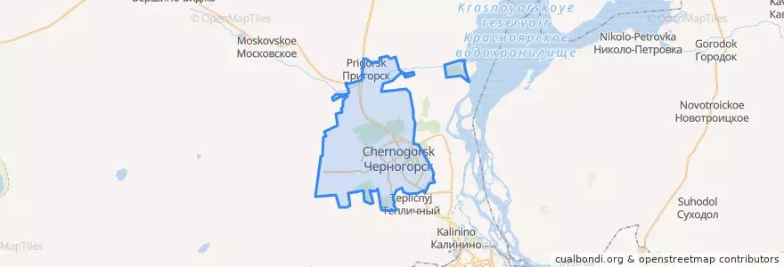Mapa de ubicacion de городской округ Черногорск.
