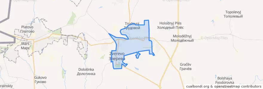 Mapa de ubicacion de городской округ Зверево.