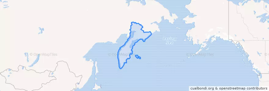 Mapa de ubicacion de Krai de Kamchatka.