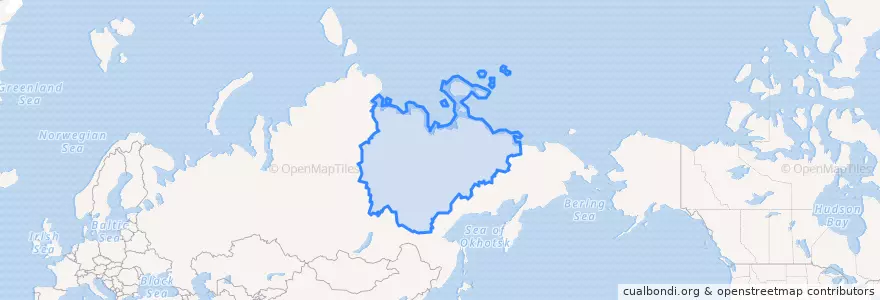 Mapa de ubicacion de Iacútia.