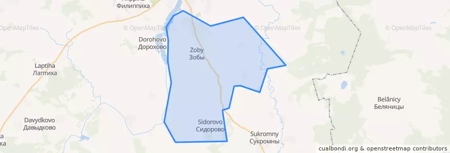 Mapa de ubicacion de Зобинское сельское поселение.