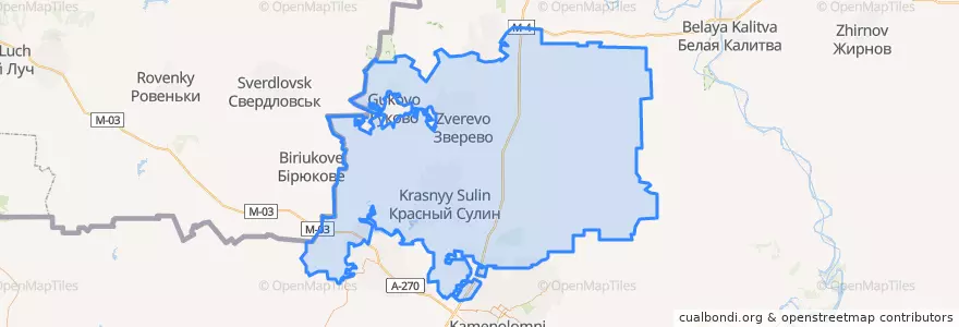 Mapa de ubicacion de Krasnosulinsky District.