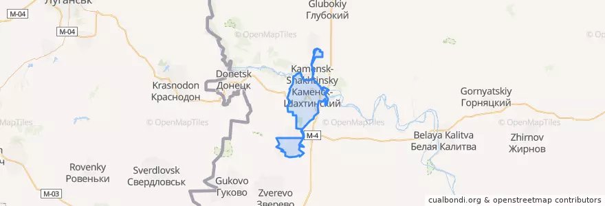 Mapa de ubicacion de городской округ Каменск-Шахтинский.