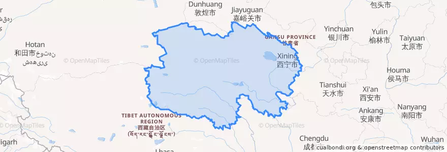 Mapa de ubicacion de 青海省.