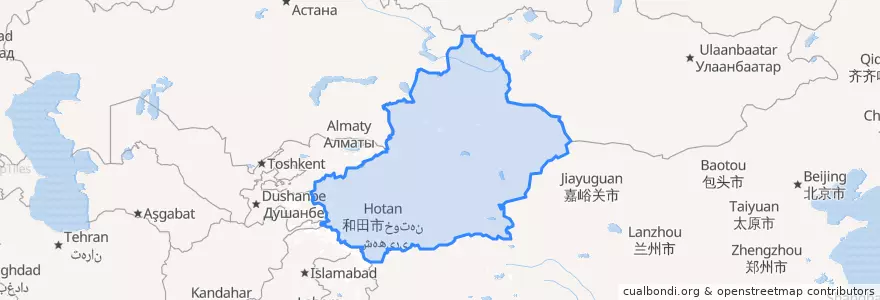 Mapa de ubicacion de 新疆维吾尔自治区.