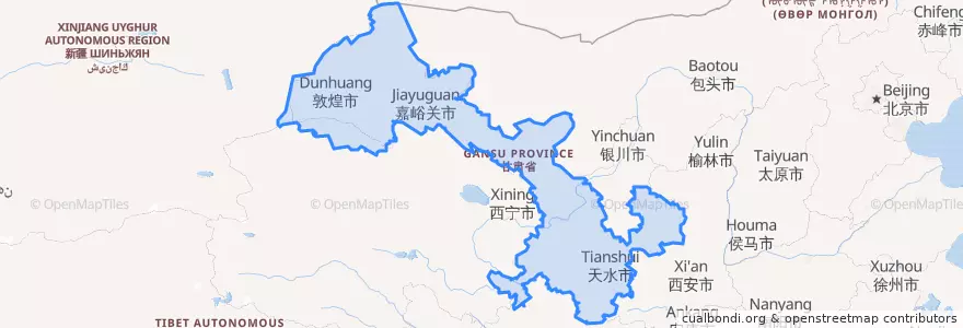 Mapa de ubicacion de 甘肃省.