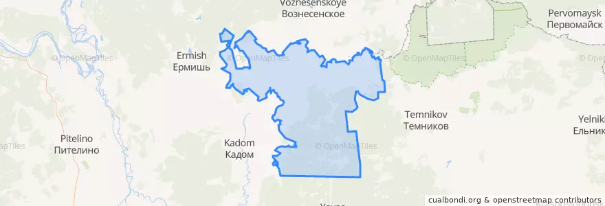 Mapa de ubicacion de Теньгушевский район.