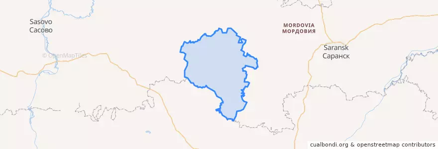 Mapa de ubicacion de Ковылкинский район.