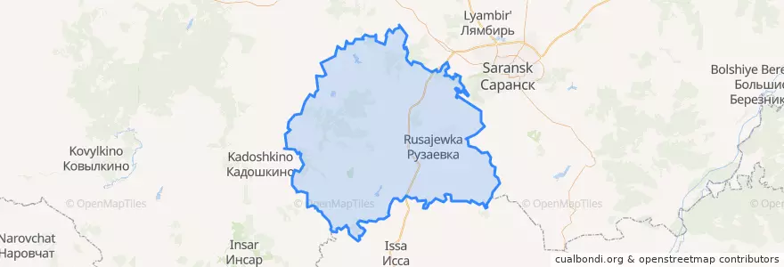 Mapa de ubicacion de Рузаевский район.