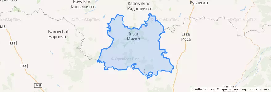 Mapa de ubicacion de Инсарский район.