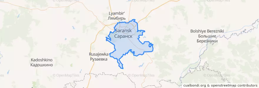 Mapa de ubicacion de городской округ Саранск.