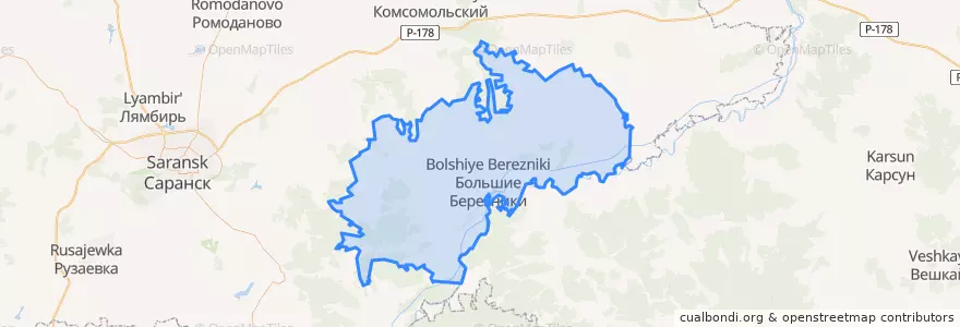 Mapa de ubicacion de Большеберезниковский район.