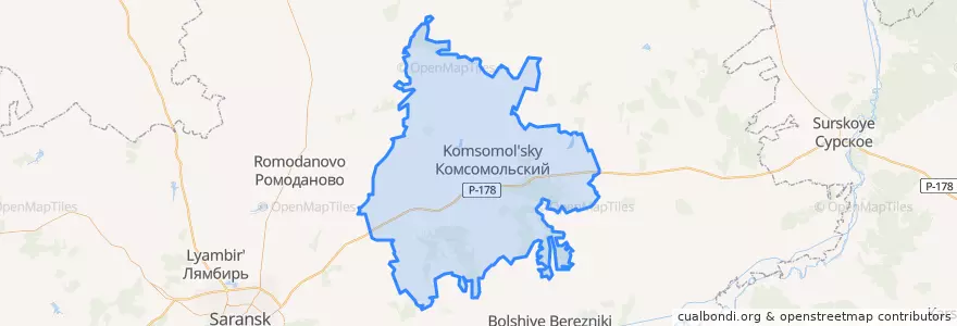 Mapa de ubicacion de Чамзинский район.