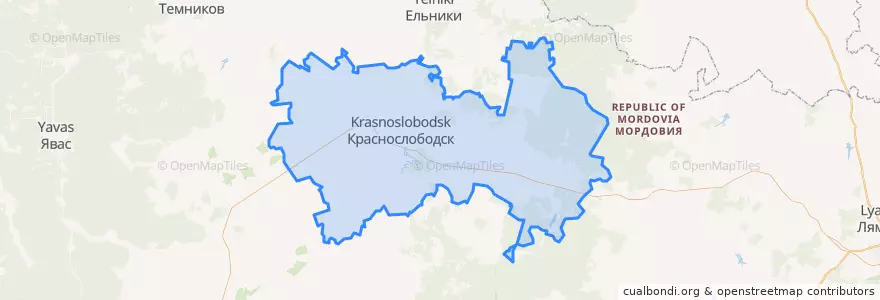 Mapa de ubicacion de Краснослободский район.