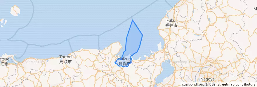 Mapa de ubicacion de 舞鶴市.