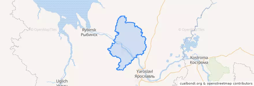 Mapa de ubicacion de Тутаевский район.