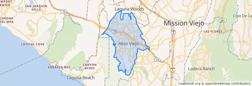 Mapa de ubicacion de Aliso Viejo.