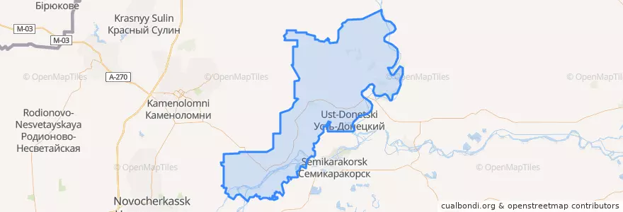 Mapa de ubicacion de Усть-Донецкий район.