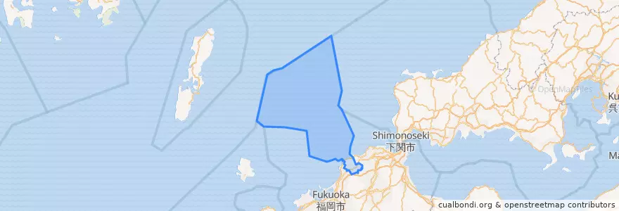 Mapa de ubicacion de 宗像市.
