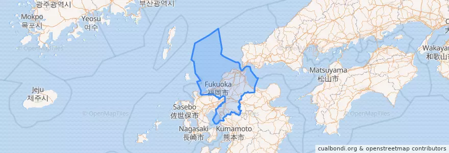 Mapa de ubicacion de 福岡県.