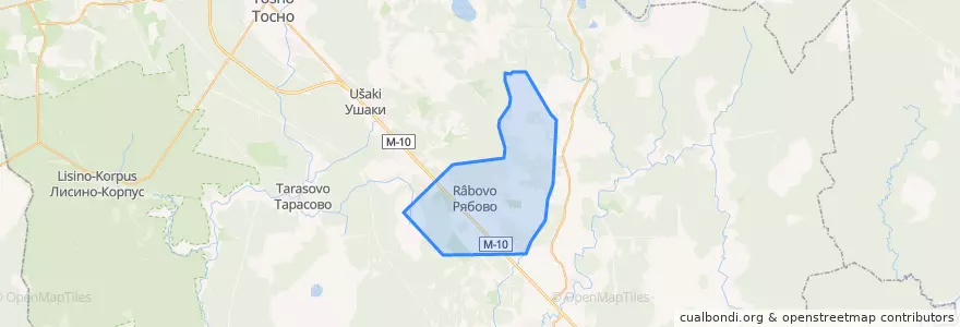 Mapa de ubicacion de Рябовское городское поселение.