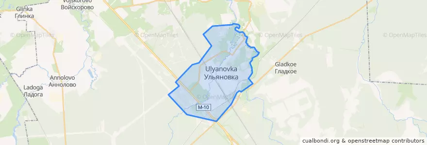 Mapa de ubicacion de Ульяновское городское поселение.