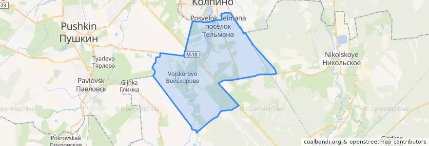 Mapa de ubicacion de Тельмановское сельское поселение.