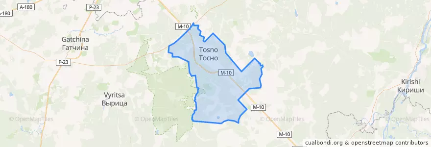 Mapa de ubicacion de Тосненское городское поселение.