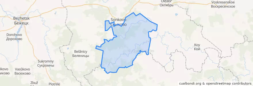 Mapa de ubicacion de Григорковское сельское поселение.