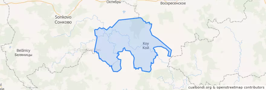 Mapa de ubicacion de Койское сельское поселение.