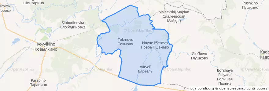 Mapa de ubicacion de Токмовское сельское поселение.