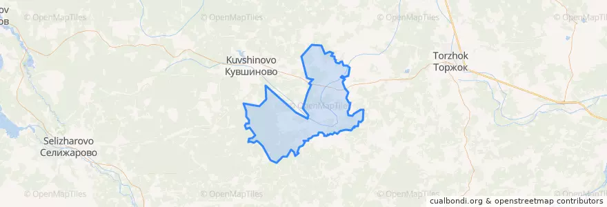 Mapa de ubicacion de Прямухинское сельское поселение.