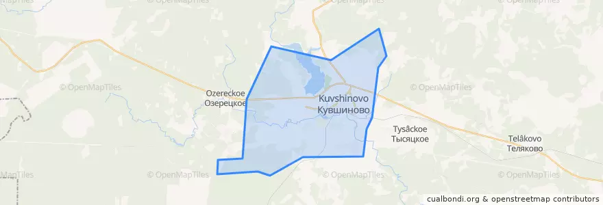 Mapa de ubicacion de городское поселение Кувшиново.