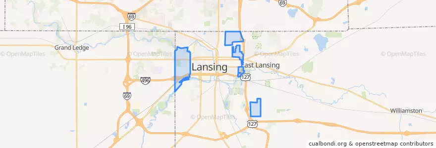 Mapa de ubicacion de Lansing Charter Township.