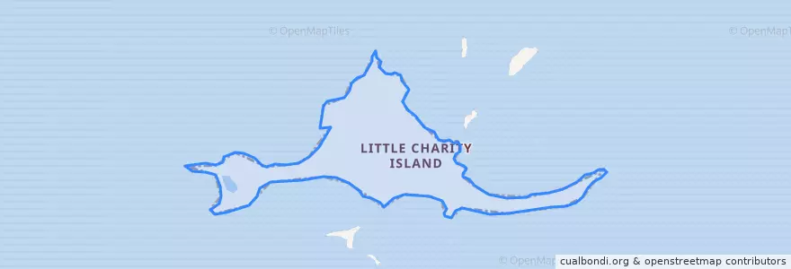 Mapa de ubicacion de Little Charity Island.