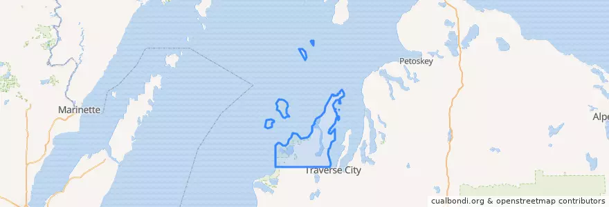 Mapa de ubicacion de Leelanau County.