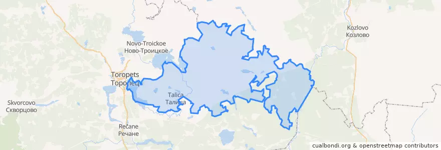 Mapa de ubicacion de Понизовское сельское поселение.