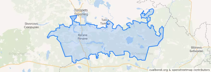 Mapa de ubicacion de Речанское сельское поселение.